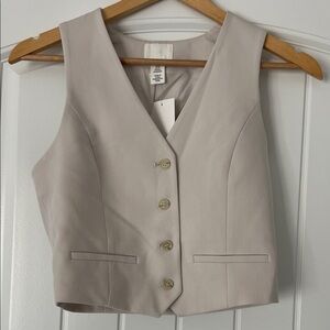 H&M Beige Button-Up Vest